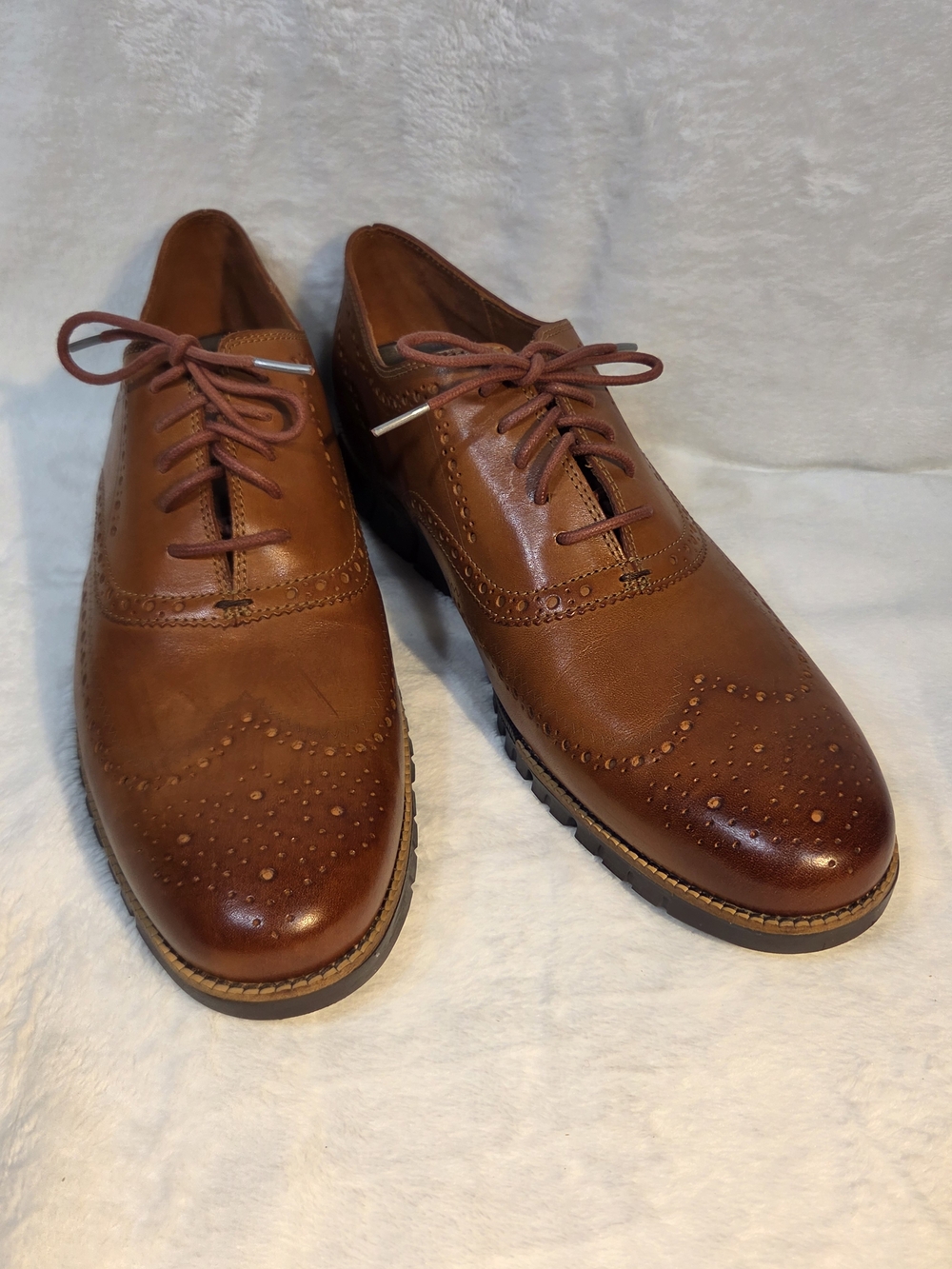 Men's Brown Leather Brogue Oxford Shoes